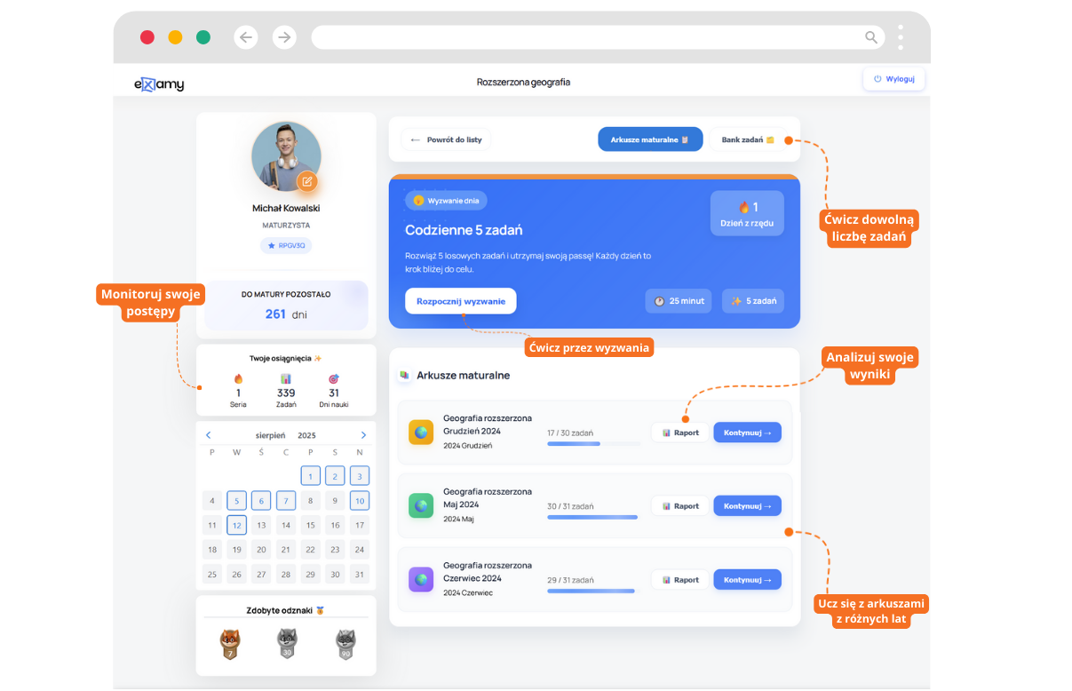 Ekran startowy platformy